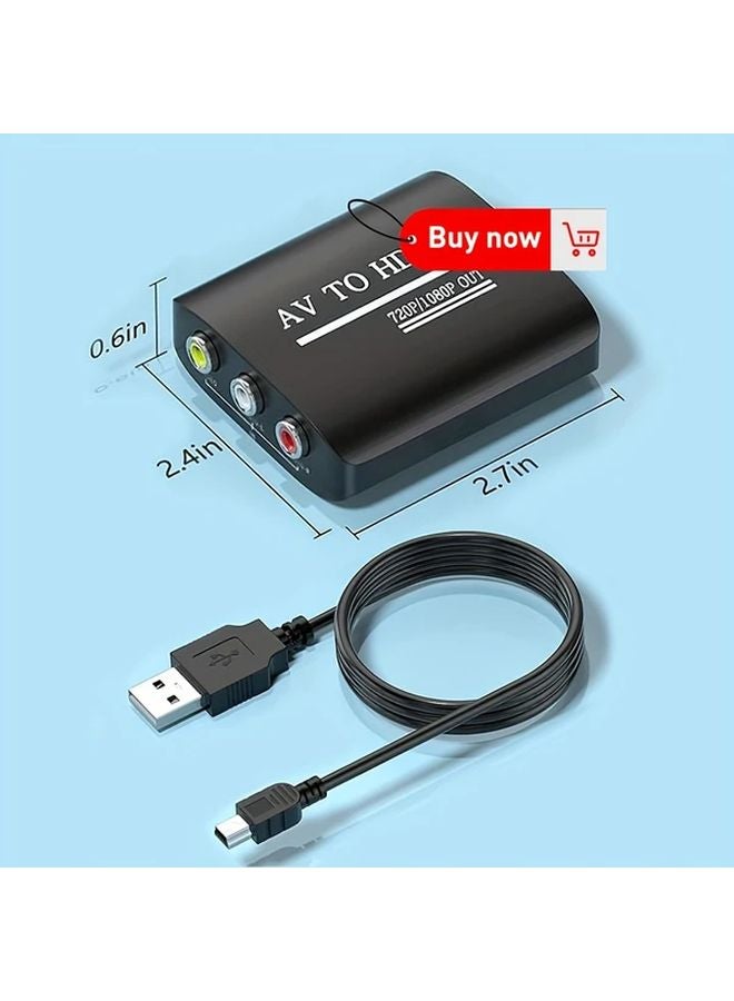 محول AV الأسود إلى HD محول RCA إلى HDTV للتلفزيون والكمبيوتر الشخصي وPS3 وجهاز الاستقبال STB وXbox ومشغلات VHS وVCR وDVD - Image 3